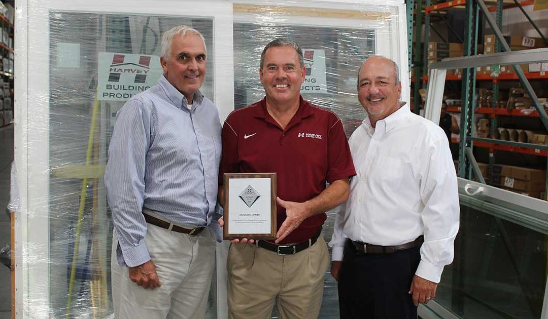 Harvey Windows & Doors recognizes Jackson Lumber & Millwork with Gold Dealer Award